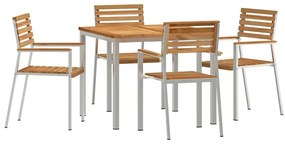 vidaXL Kert étkező szett 5 pcs Barna Tömör Teakfa
