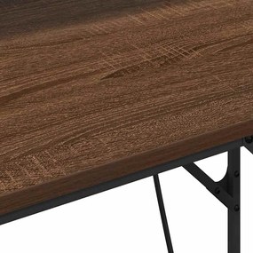 Asztal LED -es lámpákkal barna tölgy 100 x 50 x 86.5 cm Faanyag