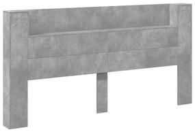 Fejtámla polcokkal Beton Szürke 200 x 16,5 x 103,5 cm Faanyag