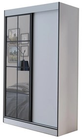 Ruhásszekrény 120 cm Oklahoma 2 (fehér + fekete). 1043171