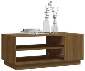 Barna tölgyszínű szerelt fa dohányzóasztal 102x55x43 cm