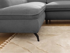 Szürke zsenília sarokkanapé (bal oldali-L alakú) Marbeya – Ropez