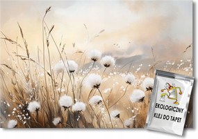 Fotótapéta Flizelina Rét Virágok Pamut Pehely Kalászok Gabona 100x75 ragasztó