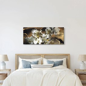 Kép - Orchidea virágok márvány háttérrel (120x50 cm)