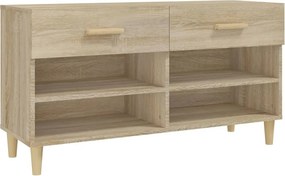 vidaXL sonoma-tölgyszínű szerelt fa cipőszekrény 102x35x55 cm
