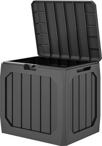 Outsunny 121 l vízálló kültéri tárolódoboz – UV-álló műanyag láda fogantyúkkal és zárható fedéllel, max. 100 kg teherbírás | Aosom