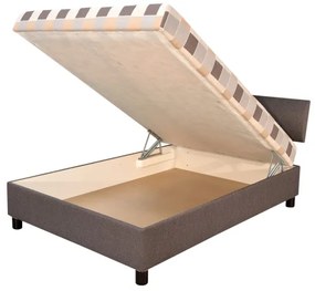 Kárpitozott ágy tárolóval és matraccal GEORGE 140x200 cm barna