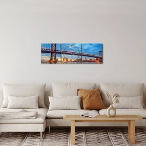 Kép - Benjamin Franklin híd, Philadelphia (órával) (90x30 cm)