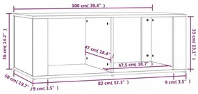 fekete szerelt fa dohányzóasztal 100 x 50 x 36 cm