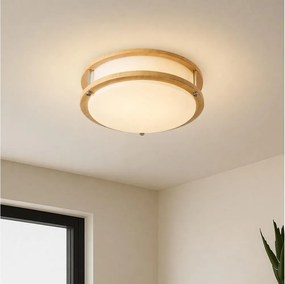 Brilagi - ELARO mennyezeti lámpa 2xE27/40W/230V, átm. 26 cm, fa hatású