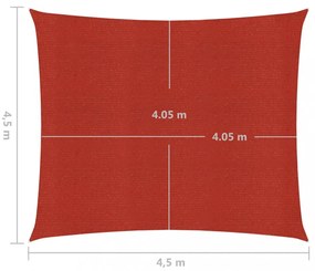 piros HDPE napvitorla 160 g/m² 4,5 x 4,5 m