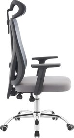 Irodai szék, sötétszürke/világosszürke/króm, teherbírás 150 kg, ADEMIR