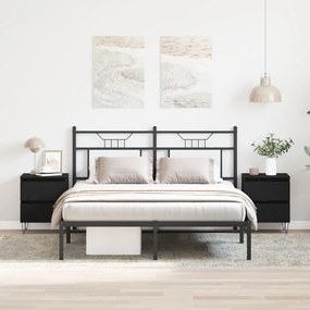 Éjjeli szekrény 2 db fekete tölgy 40x35x50 cm összeszerelt fa