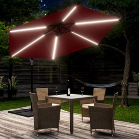 Deuba LED napernyő Mali Ø350 cm - piros