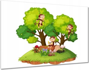 Vászonkép 100x70 Játékos majmok