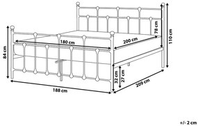 Franciaágy 180 cm LUXO (ágyráccsal) (fekete). 1007327