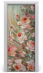 Ajtóposzter öntapadós ajtó Roses 75x205 cm