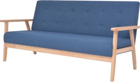 vidaXL 3 személyes kék szövet kanapé