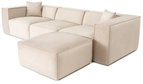 Sarokkanapé Lora (L1-O1-1R-POUFFE ) - Krém