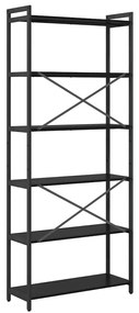 Könyvszekrény Musta tammi 80 x 30 x 188 cm Faanyag