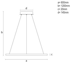 LED fényerőszabályozható sodronykábeles csillár LED/32W/230V 3000-6500K átm. 60 cm + távirányító