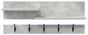 Fali Kabáthorog polcokkal Beton szürke 90 x 15 x 36 cm Faanyag