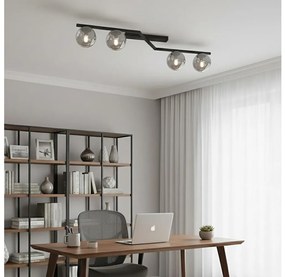 Mennyezeti lámpatest NATON 4xE14/10W/230V fekete/füstszínű