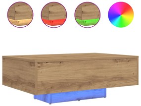 LED világítással ellátott dohányzóasztal, Artisan tölgy 85x55x31 cm