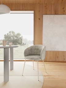 MAZZONI EXPORT CLARA Bézs (Juto 4 szövet)/szürke-bézs váz (cashmere) - MODERN KÁRPITOZOTT KAGYLÓSZÉK LOFT STÍLUSÚ NAPPALIBA/ÉTKEZŐBE/IRODÁBA