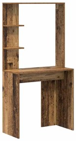 Tárolóval rendelkező íróasztal polcokkal ajtóval 2 pcs Öreg fa