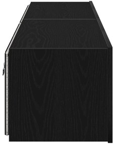 TV Faliszekrény LED Fényekkel 2 db Fekete Tölgy 80x35x31 cm