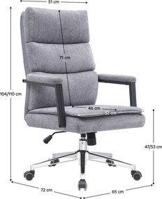 Irodai szék, szürke/króm, ZAVIER