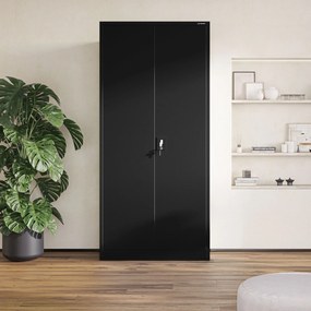 Fém iratszekrény JAN H, 900 x 1950 x 400 mm, fekete