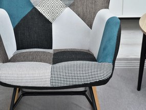 Fotel Sibyla (patchwork + fekete bükk). Akció -15%. 1110396