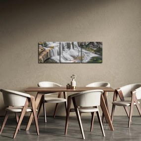 Vízesés képe (órával) (90x30 cm)