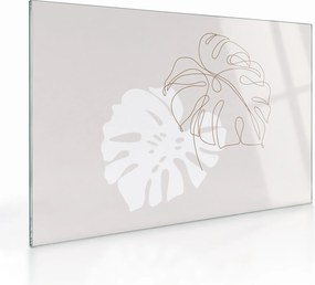 Üveg kép - Line art monstera N⁰2 (70x50 cm)