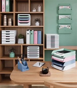 Fali rendszerező, 1 rekeszes, fekvő, 38,2x28,9x7,2 cm, EXACOMPTA Autentik, zsályazöld (EX61180D)