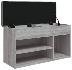 szürke sonoma színű szerelt fa cipőtároló pad 82 x 32 x 45,5 cm