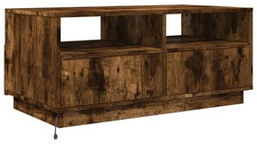 füstös tölgy színű dohányzóasztal LED-lámpákkal 90x49x40 cm