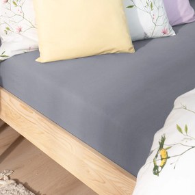Goldea jersey körgumis lepedő - sötétszürke 90 x 200 cm