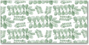 Konyhai panel Zöld levelek 100x50 cm Ragasztó