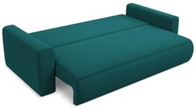 Türkiz bársony kinyitható-tárolóhelyes kanapé 238 cm Kapua – Makamii