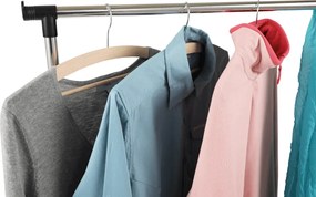 Görgős ruhaálvány, rozsdamentes fém/fekte műanyag, DOLFO NEW