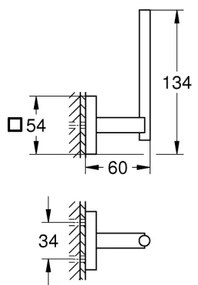 GROHE 409792430 - START CUBE pót WC-papír tartó 13,4x6 cm fekete
