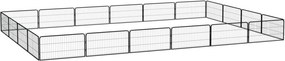 vidaXL 20-paneles fekete porszórt acél kutyakennel 100 x 50 cm