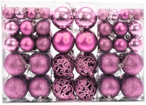 Tutumi, karácsonyi díszek 100 db KL-21X03, rózsaszín, CHR-00650