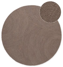 Szürkésbarna kézi szövésű gyapjú kerek szőnyeg ø 200 cm Eleni Taupe – Hanse Home