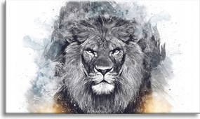 Vászonkép Absztrakt Fekete Veszélyes Oroszlán 100x60 cm Ideális ajándék