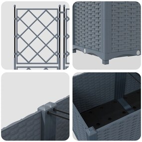 Kert Virágcserép Trellis-szel 5 db Világosszürke 120x120x143 cm
