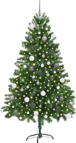vidaXL Karácsonyfa 300 LED-del állvánnyal Zöld 180 cm PE